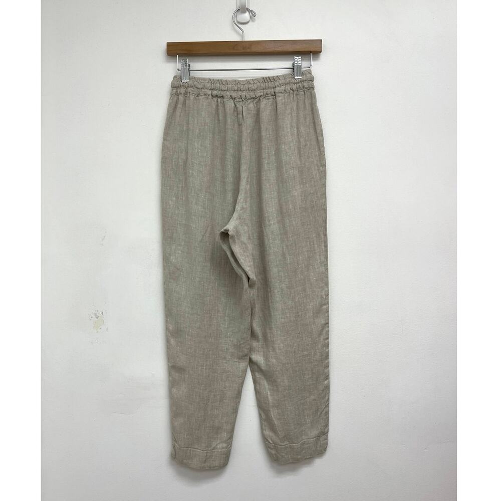 Magic Linen Pull On Drawstring Cropped Coastal Na… - image 4
